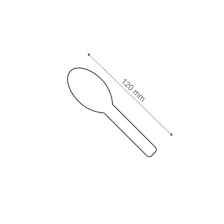 6 stk Bionedbrydelig plastik teskeer - hvid 6 stk Bionedbrydelig plastik teskeer - hvid