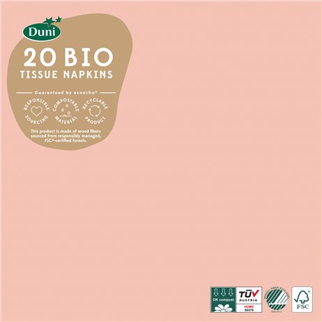 20 stk. Mellow rose Duni frokostservietter - 3 lags 20 stk. Mellow rose Duni frokostservietter - 3 lags