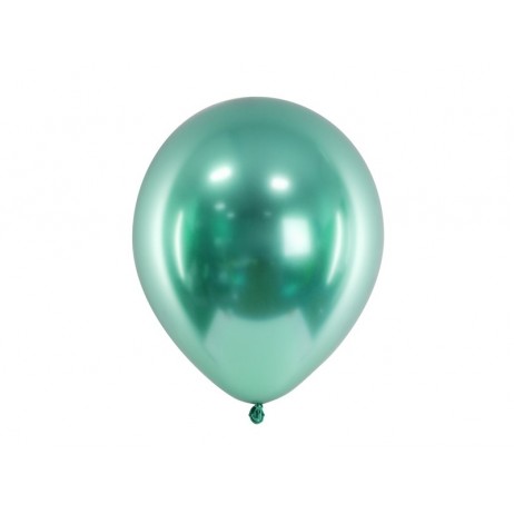 10 stk. Chrome latex balloner - Grøn 12"