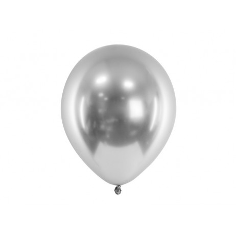 10 stk. Chrome latex balloner - Sølv 12"