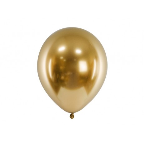 10 stk. Chrome latex balloner - Guld 12"