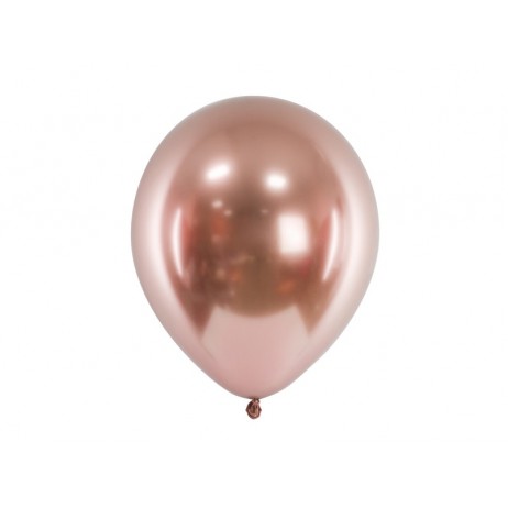 10 stk. Chrome latex balloner - Rose guld 12"