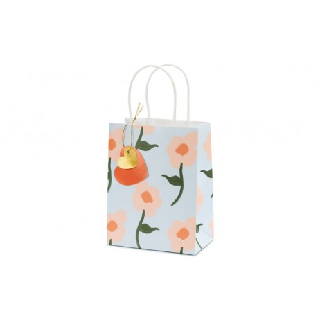 1 stk Blomster gavepose med hank 14x18x8cm 1 stk Blomster gavepose med hank 14x18x8cm