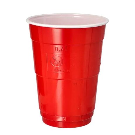 10 stk Beer Pong glas - 400 ml rød