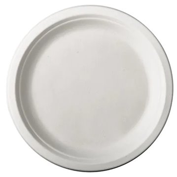 50 stk Paptallerken hvid 26 cm af økologiske sukkerrør 50 stk Paptallerken hvid 26 cm af økologiske sukkerrør