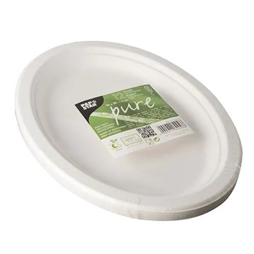 12 stk Ovale paptallerken 26cm økologiske 12 stk Ovale paptallerken 26cm økologiske