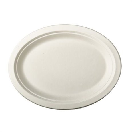 12 stk Ovale paptallerken 32cm økologiske 12 stk Ovale paptallerken 32cm økologiske