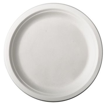 12 stk Paptallerken hvid 26 cm af økologiske sukkerrør 12 stk Paptallerken hvid 26 cm af økologiske sukkerrør
