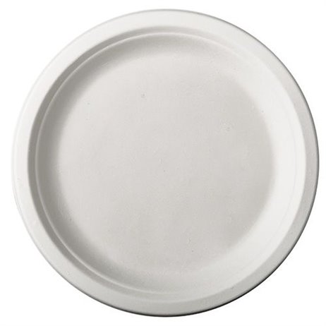 12 stk Paptallerken hvid 26 cm af økologiske sukkerrør 12 stk Paptallerken hvid 26 cm af økologiske sukkerrør