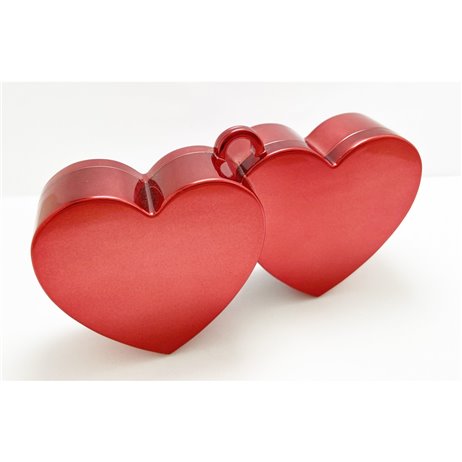 1 stk Ballonvægte metallic rød hjerter - 160g