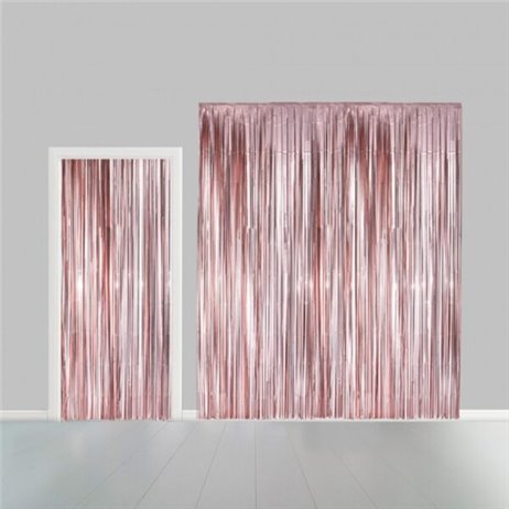 Rose guld lametta - dørforhæng - 100x240cm