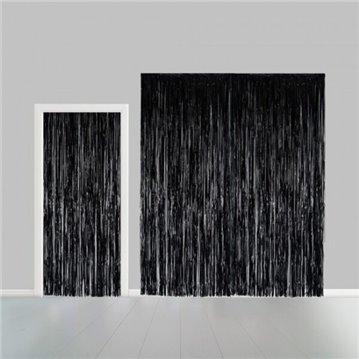 Sort lametta - dørforhæng - 100x240cm Sort lametta - dørforhæng - 100x240cm