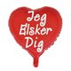 Rødt hjerte med Jeg elsker dig 18" folieballon