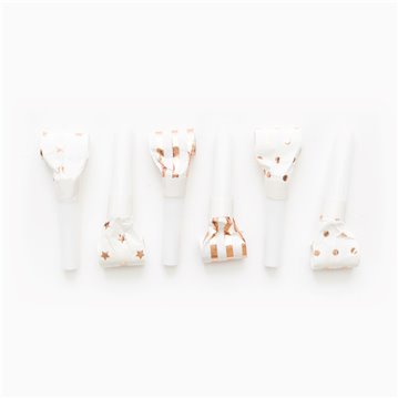 6 stk Party rysler Rose gold design - Blowouts 6 stk Party rysler Rose gold design - Blowouts
