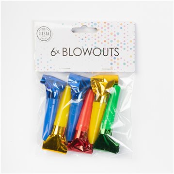 6 stk Party rysler Mix Metallic - Blowouts 6 stk Party rysler Mix Metallic - Blowouts