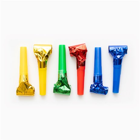 6 stk Party rysler Mix Metallic - Blowouts 6 stk Party rysler Mix Metallic - Blowouts