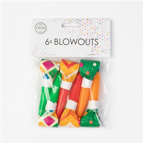 6 stk Party rysler Mix cirkus design - Blowouts 6 stk Party rysler Mix cirkus design - Blowouts