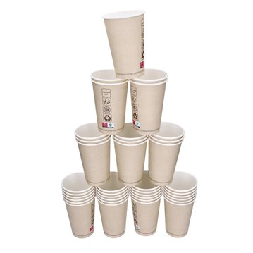 50 stk Økologiske papkrus 400ml Kraft 50 stk Økologiske papkrus 400ml Kraft
