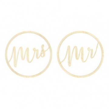 Træ dekorative skilte Mrs - Mr sæt Træ dekorative skilte Mrs - Mr sæt