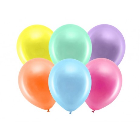 10 stk Metallic mix farvet balloner - str 12"