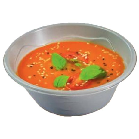 20 stk Genanvendelige suppetallerken grå - 18,5 cm