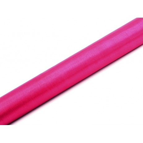 Organza Mørk pink 0,36 x 9 meter - glat silkelook