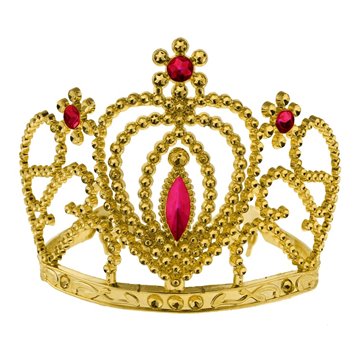 Tiara med lavendelfarvede sten og elegant mønster i plast – perfekt til festens dronning