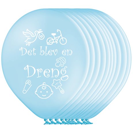 10 stk. Det blev en Dreng balloner