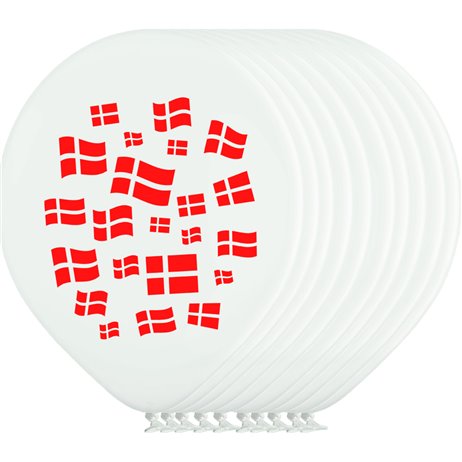 10 stk. Dannebrog balloner 10 stk. Dannebrog balloner