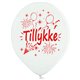 10 stk. Tillykke røde og hvide balloner