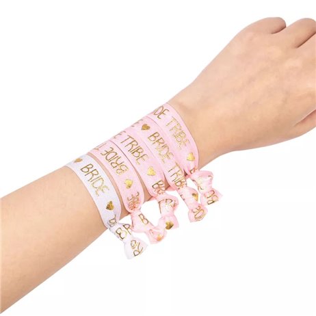 Team Bride Armbånd - 6 stk pink Team Bride Armbånd - 6 stk pink