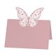 10 stk. Bordkort med sommerfugl - perlemor lyserød