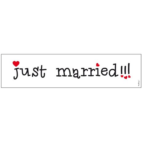 1 stk Just Married Nummerplade 1 stk Just Married Nummerplade