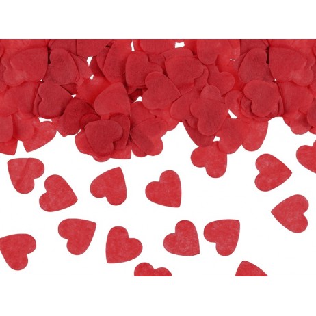Konfetti Hjerter i rød silkepapir 15g