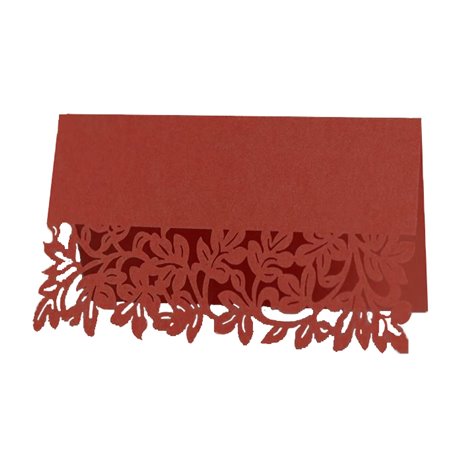 10 stk. Bordkort elegant design- perlemor rød