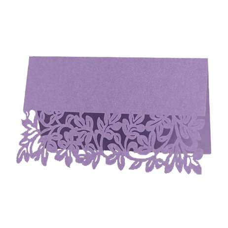 10 stk. Bordkort elegant design- perlemor lavendel