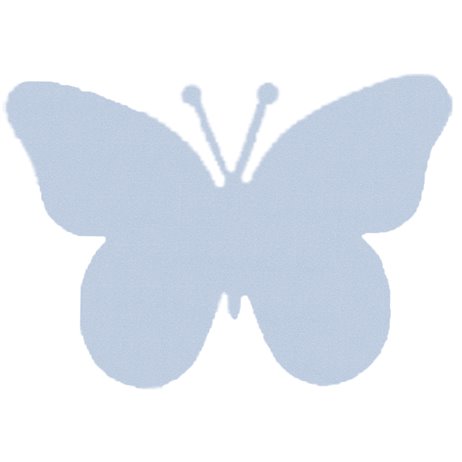 10 stk. Bordkort sommerfugl - perlemor lyseblå