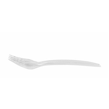100 stk Plast gaffel Transparent - Genbrugelige