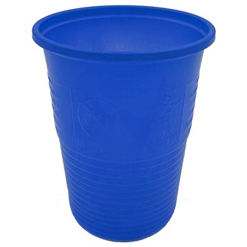 100 stk Plastbæger - blå 210 ml.