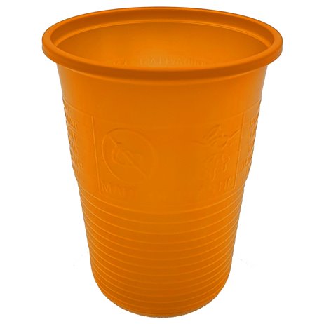 100 stk Plastbæger - orange 210 ml.