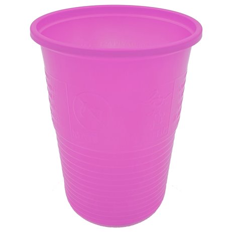 100 stk Plastbæger - fuchsia 210 ml.