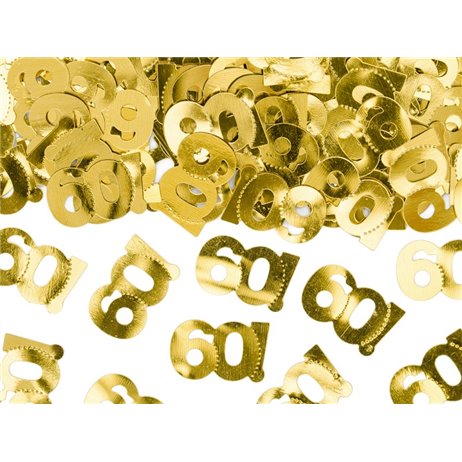 15 gr. Guld 60 år Metallic konfetti 15 gr. Guld 60 år Metallic konfetti