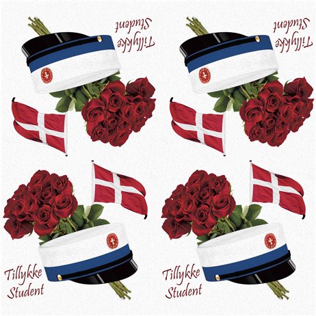 20 stk Tillykke Student servietter - Blå hat 20 stk Tillykke Student servietter - Blå hat