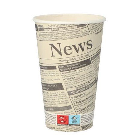 50 stk Papkrus Newspaper design - 400 ml 50 stk Papkrus Newspaper design - 400 ml