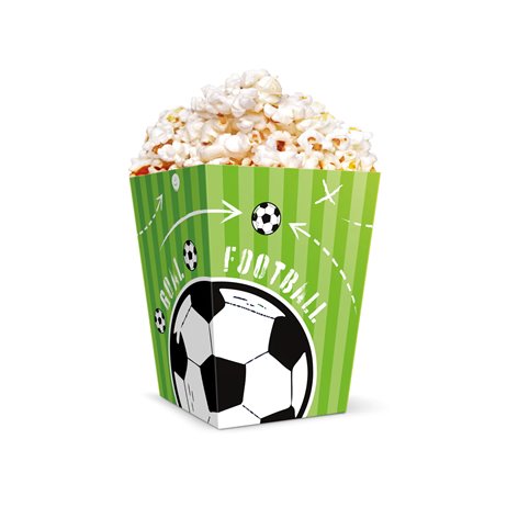 6 stk Popcornæsker fodbold tema