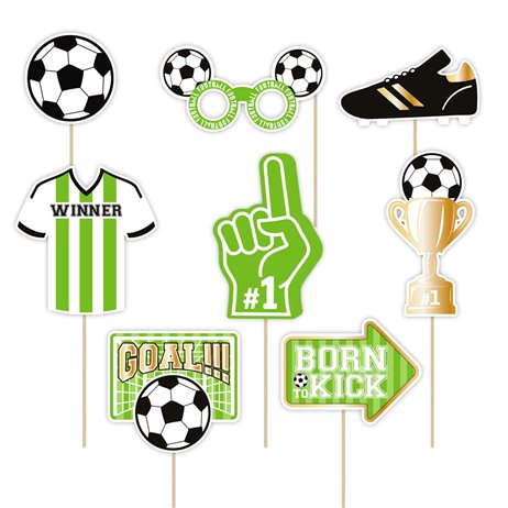 9 Stk. Props - Fodbold fotorekvisitter sticks