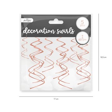 5 stk. Lofts uro dekoration - Rose guld 60 cm. 5 stk. Lofts uro dekoration - Rose guld 60 cm.