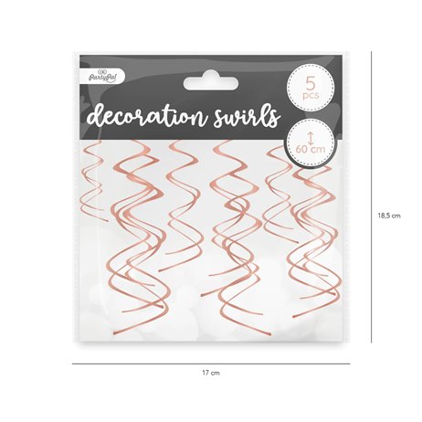 5 stk. Lofts uro dekoration - Rose guld 60 cm. 5 stk. Lofts uro dekoration - Rose guld 60 cm.