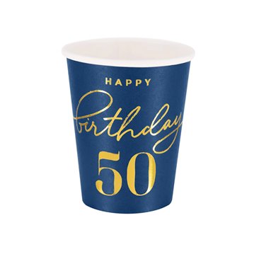 6 stk Papkrus - 50 års Birthday 220ml 6 stk Papkrus - 50 års Birthday 220ml