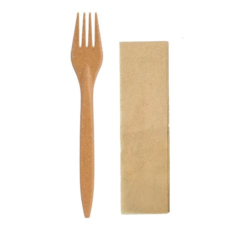 25 stk Bestiksæt Miljøvenlige Øko gaffel og serviet